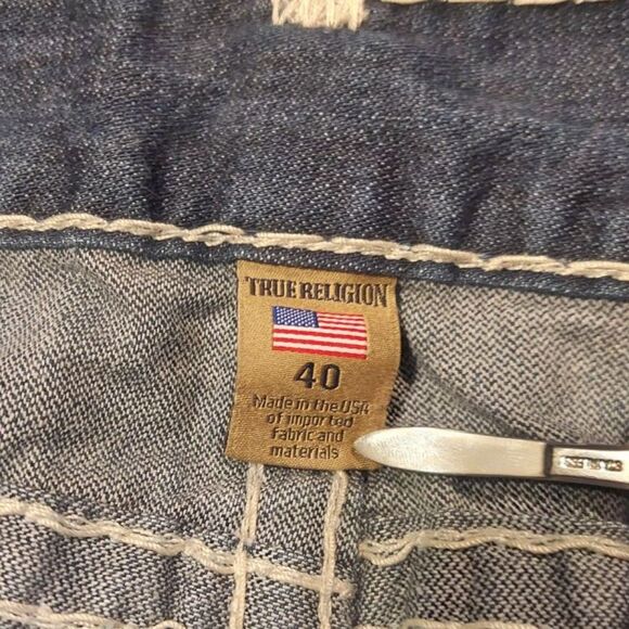 True Religion Dark Wash Super T Straight Fit Ricky Jeans sz40 - Picture 4 of 7